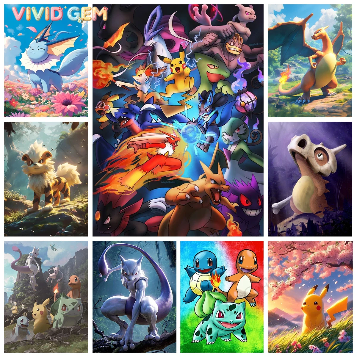 Embroidery Room - VIVID GEM ภาพเพชร DIY โปเกมอนใหม่ งานปักเพชรเก็นการ์