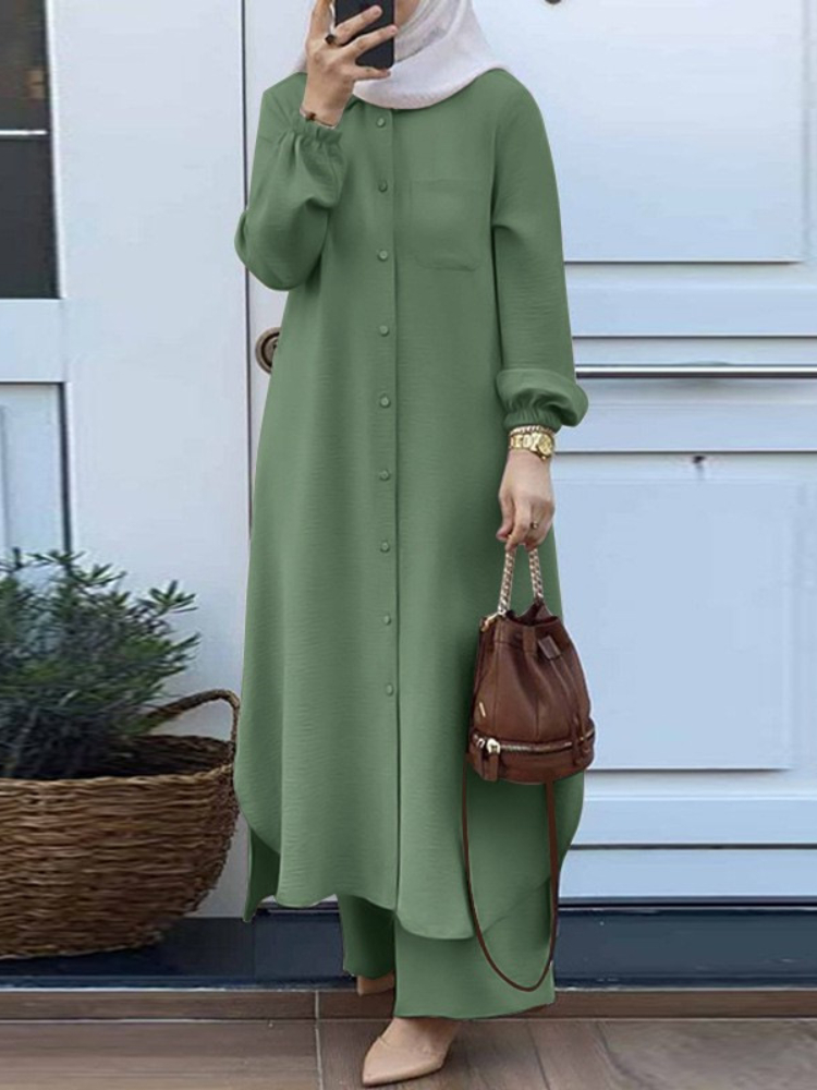 ชุดสีทึบดูไบตุรกีมุสลิม Abaya  - Embroidery Kaftan บทวิจารณ์และราคา
