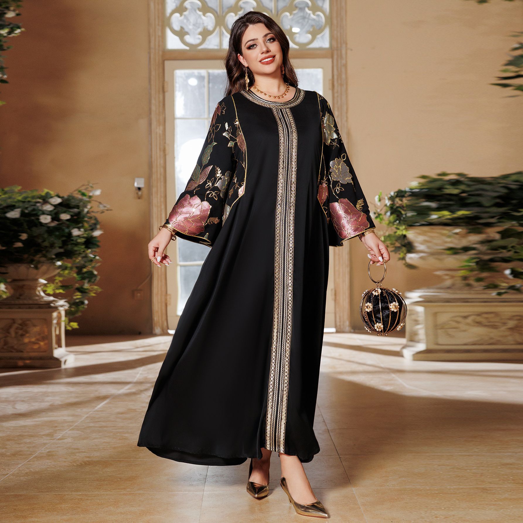 Eid มุสลิมชุดสตรี Abaya ชุดเย็ - Embroidery Kaftan บทวิจารณ์และราคา
