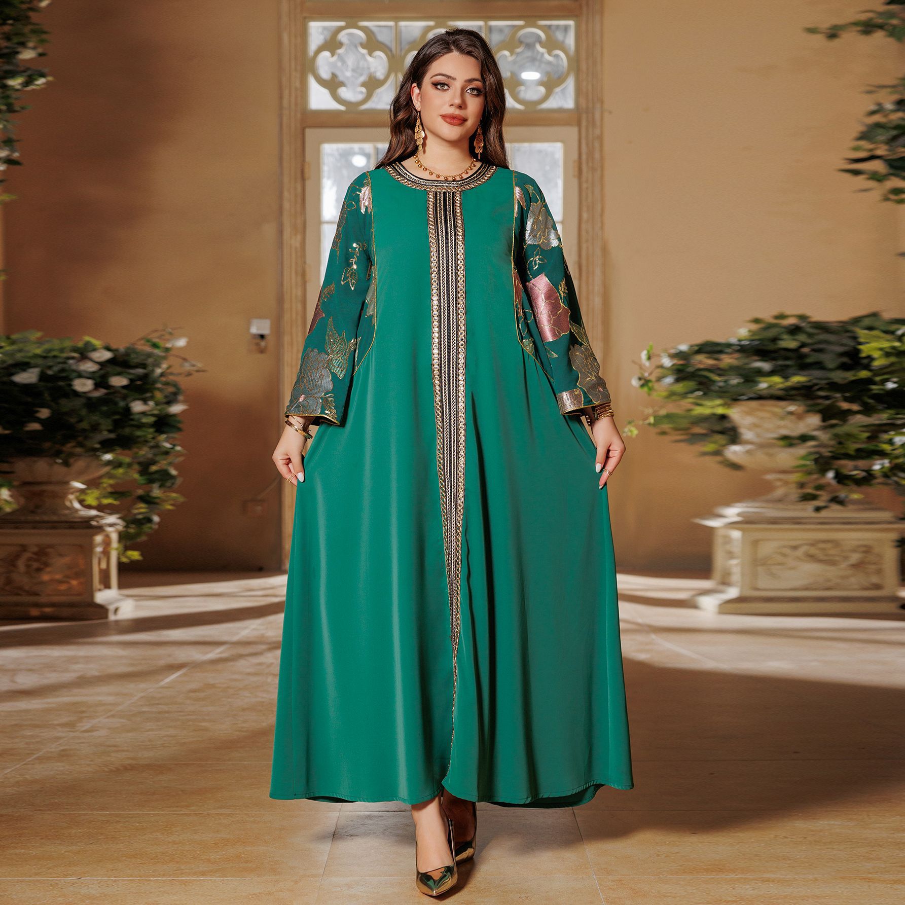 Eid มุสลิมชุดสตรี Abaya ชุดเย็ - Embroidery Kaftan บทวิจารณ์และราคา