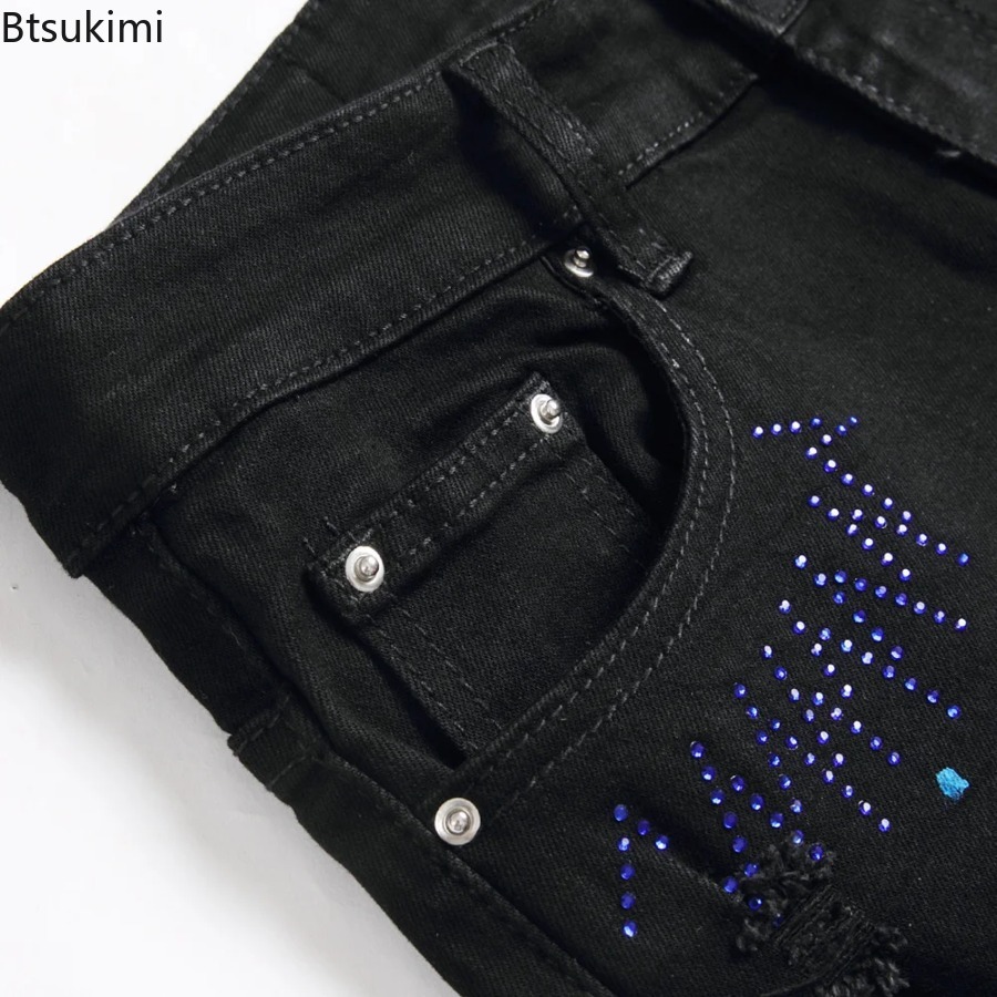 กางเกงยีนส์เดนิมผู้ชายแฟชั่นให - Embroidery On Jeans บทวิจารณ์และราคา