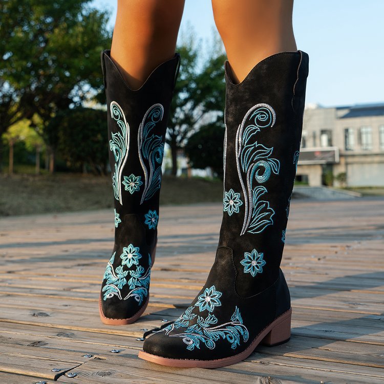 รองเท้าบูทผู้หญิงสไตล์เรโทร รอ - Embroidery Ideas บทวิจารณ์และราคา