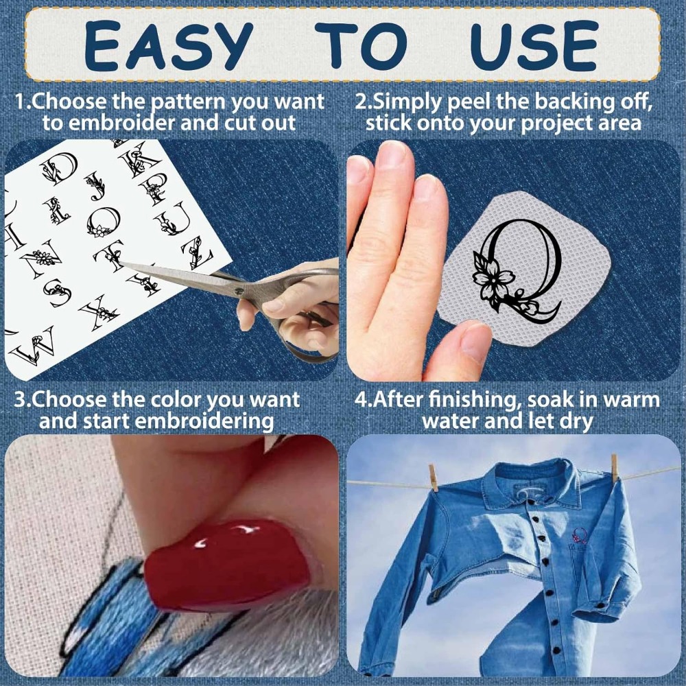 ตัวอักษร A-Z ที่ละลายน้ําได้เย - Embroidery Paper บทวิจารณ์และราคา