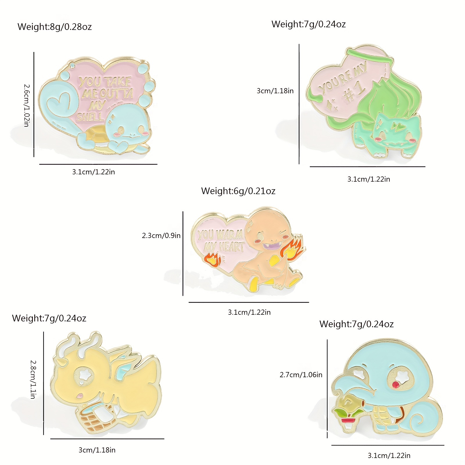 เข็มกลัดอะนิเมะน่ารัก 5 ชิ้น ล - Embroidery Garment บทวิจารณ์และราคา
