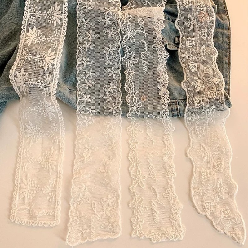 ผ้าพันคอปักลายดอกไม้ลูกไม้สีดำ - Embroidery Premium บทวิจารณ์และราคา