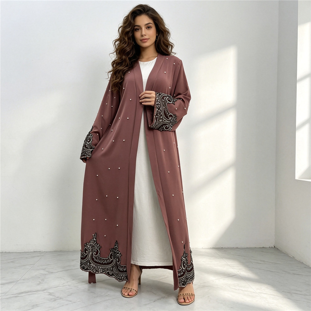ชุดเดรสยาวแบบเปิดประดับลูกปัดป - Embroidery Kaftan บทวิจารณ์และราคา