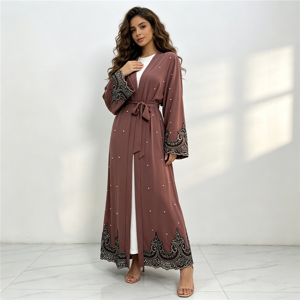ชุดเดรสยาวแบบเปิดประดับลูกปัดป - Embroidery Kaftan บทวิจารณ์และราคา