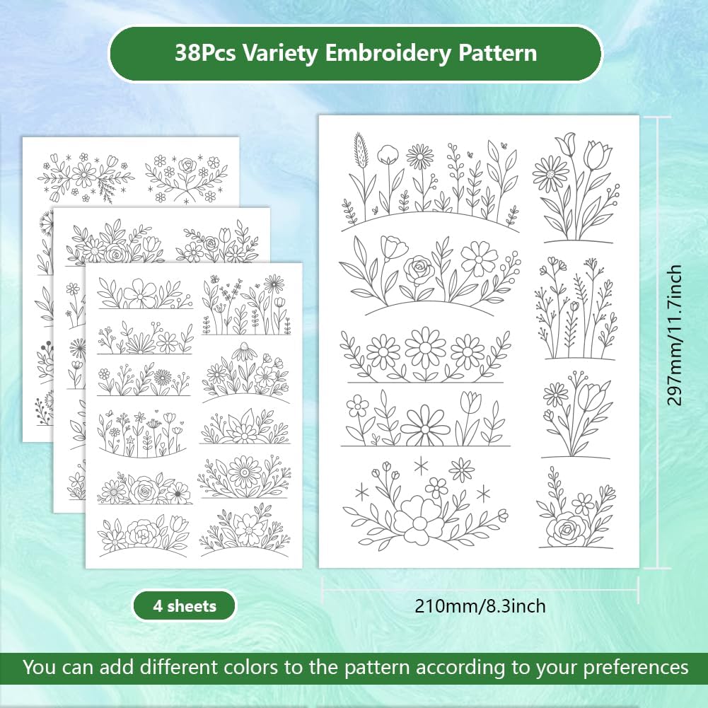 กระดาษรองปักลายดอกไม้แบบละลายน - Embroidery Paper บทวิจารณ์และราคา