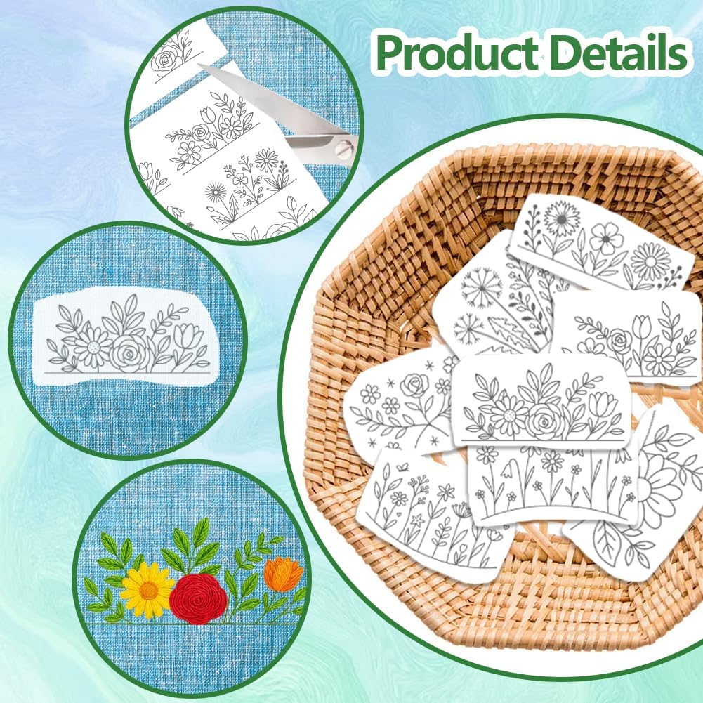 กระดาษรองปักลายดอกไม้แบบละลายน - Embroidery Paper บทวิจารณ์และราคา