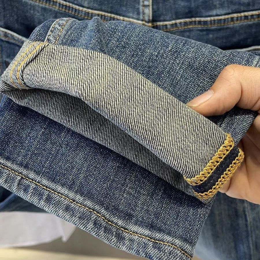 กางเกงยีนส์ผู้ชายสไตล์เรโทร คอ - Embroidery On Jeans บทวิจารณ์และราคา