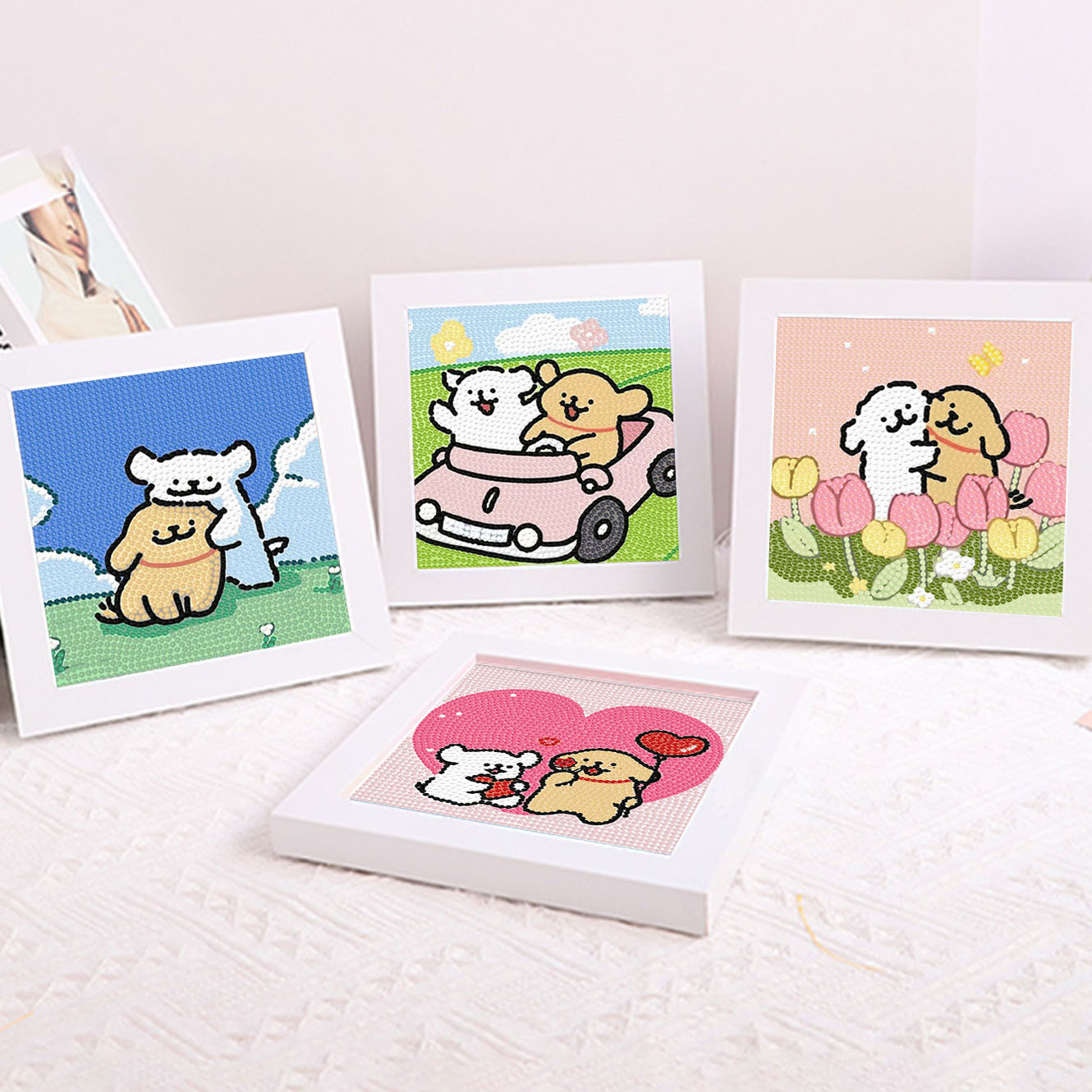 ภาพวาดตกแต่งกรอบคริสตัลรูปสุนั - Embroidery Ideas บทวิจารณ์และราคา