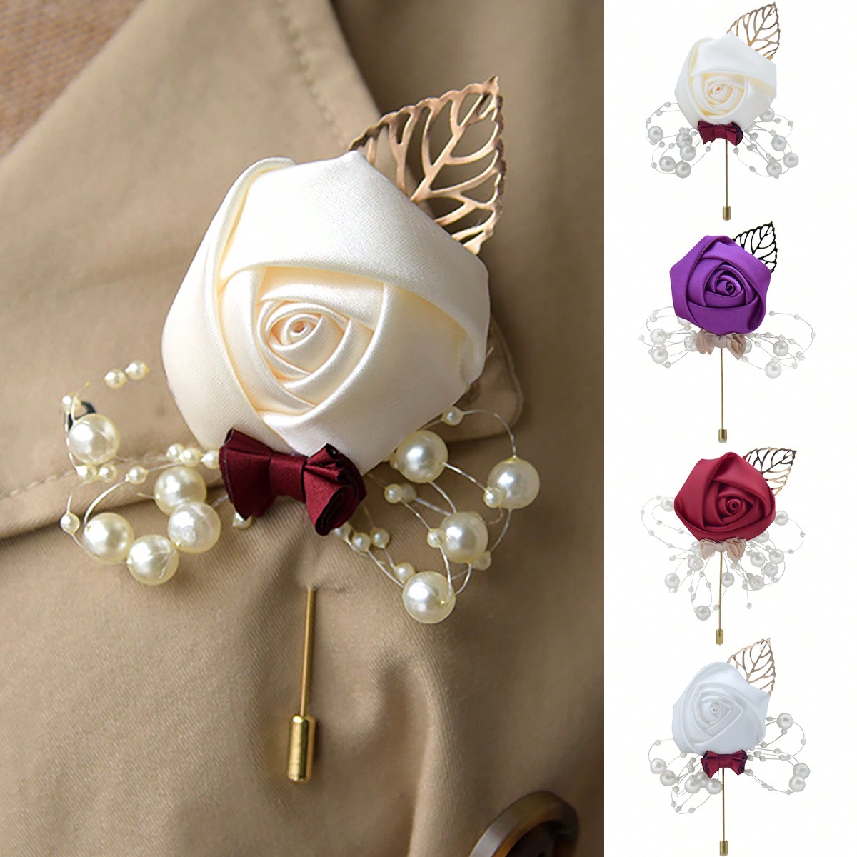 ดอกกุหลาบติดปกเสื้อสำหรับเจ้าบ - Embroidery Knot บทวิจารณ์และราคา
